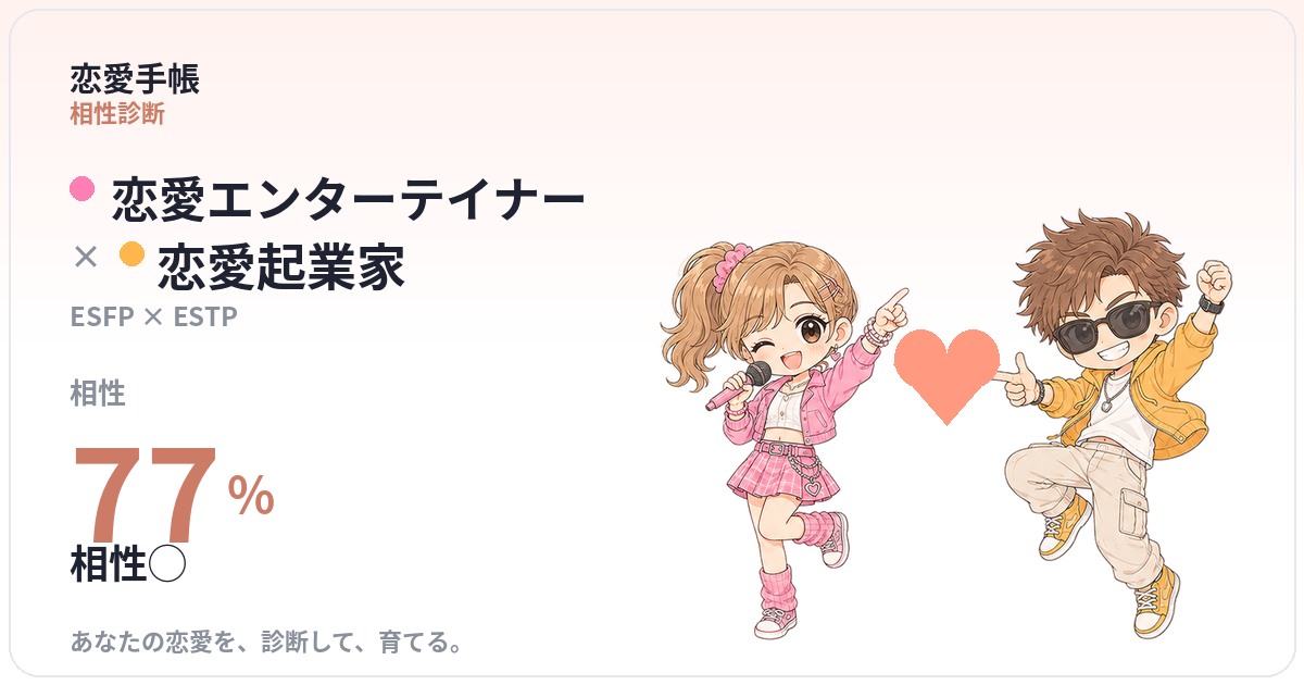恋愛エンターテイナー × 恋愛起業家 の相性